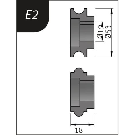 Rolki gnące Ø 53 x 19 x 18 mm do giętarki SBM 110-08 Metallkraft Typ E2